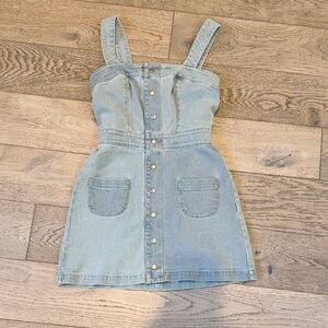 Amanda Uprichard Denim Button-Front Dress